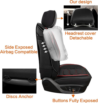 Pariitadin Leather Car Seat Covers Full Set, Waterproof Faux Leather Seat Covers - Image 5