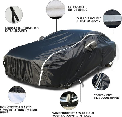 Tecoom Car Cover Waterproof All Weather, Outdoor Indoor Car Covers - Image 4