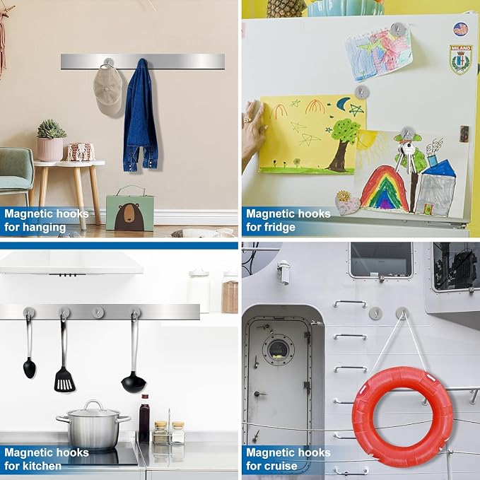 LOVIMAG Magnetic Hooks for Cruise Cabins, 110lbs Magnetic Hooks for Classroom - Image 2