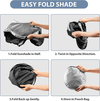 Windshield Sun Shade with Storage Pouch - Image 4