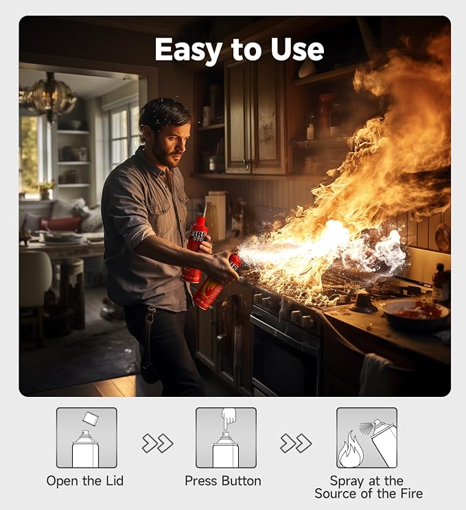 3-Pack Fire Extinguisher for Home, Camping & Electronics - Image 3