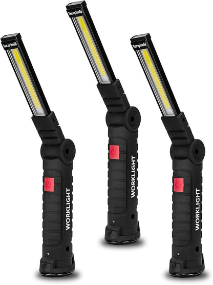 Gifts for Men 3Pack LED Flashlight, Rechargeable Work Lights by Lmaytech