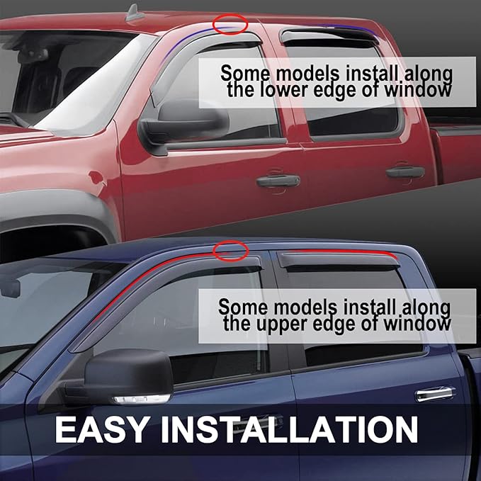 Side Window Wind Deflector, Window Visor fit - Image 3
