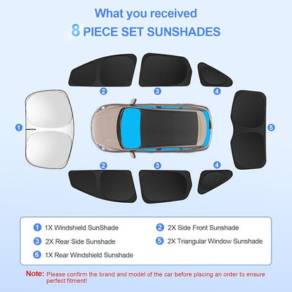 8pcs Car Window Shades for 2013-2019 Ford Escape Accessories, Windshield Side - Image 8