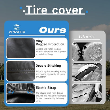 Tire Covers 4 Pack, Waterproof Thickening Tire Wheel Protector - Image 5