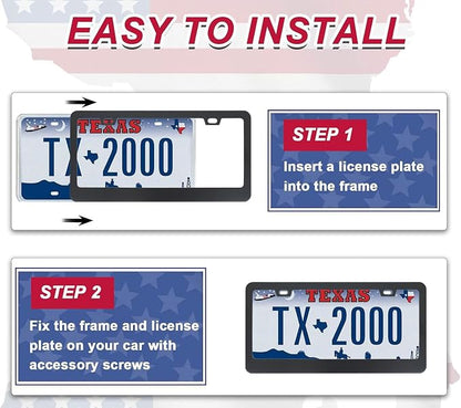 2Pack US Flag License Plate Frames- Heavy Duty Rustproof Flag License Plate Tag - Image 5