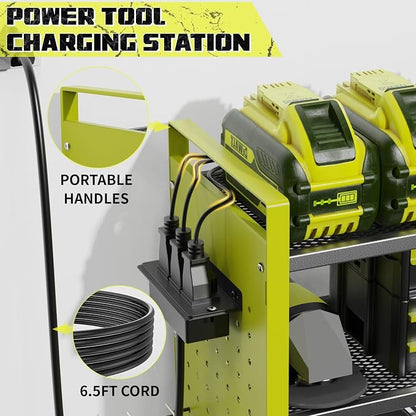 Power Tool Organizer with Charging Station Wall Mount, 3 Layer Expanded Heavy - Image 4