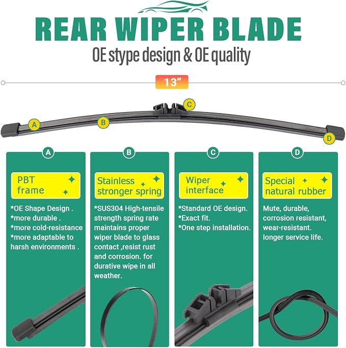 26" 20" 13" Windshield Wiper Blades Replacement - Image 4