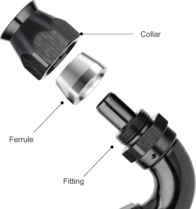 EVIL ENERGY 8AN 120 Degree PTFE One Piece Full Flow End Hose Fitting Aluminum - Image 2