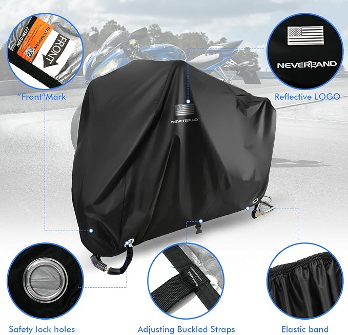 NEVERLAND Motorcycle Cover Waterproof Outdoor - Image 4