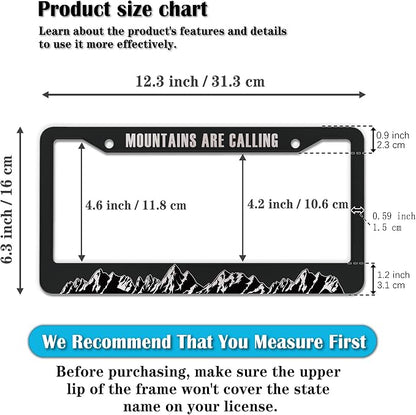 License Plate Frames Black and White License Plate Frame Holder Mountains are - Image 2