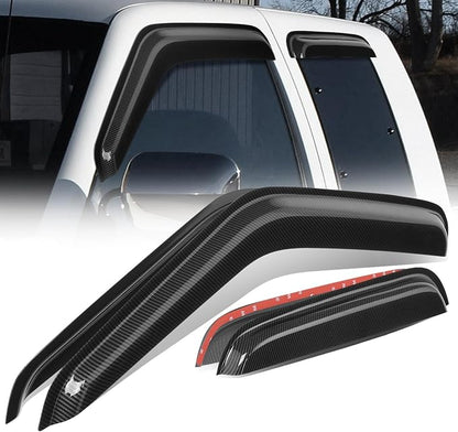 Auto Dynasty Set of 4 Carbon Fiber Pattern Window Visors Compatible by AutoDynasty