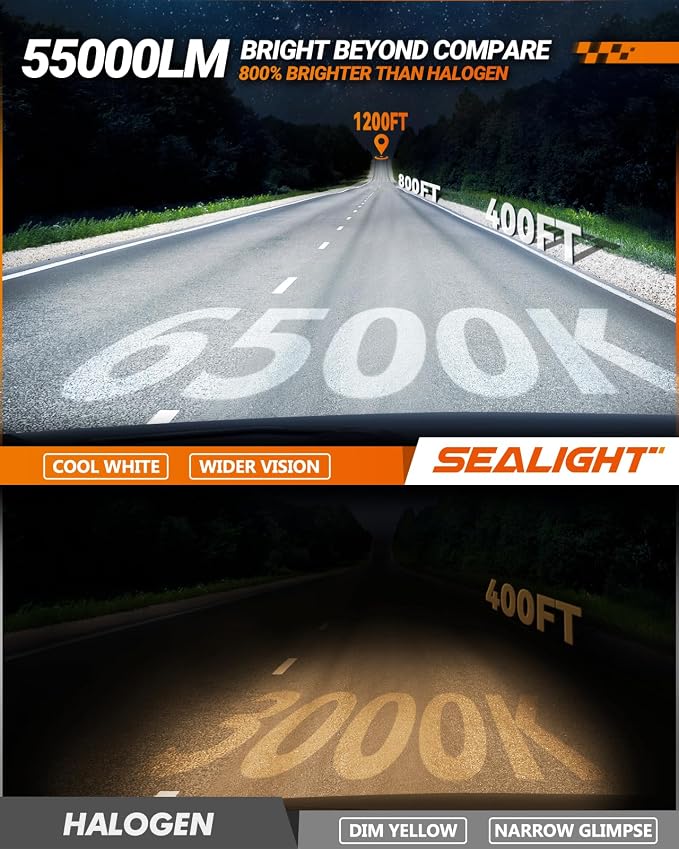 SEALIGHT X4I H4/9003/HB2 Bulbs, H4 Fog Bulb, - Image 3