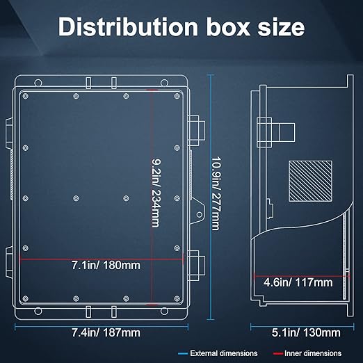 Outdoor Electrical Junction Box, ABS Water Resistant Enclosure - Image 6