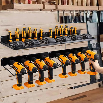 Power Tool Organizer with Charging Station, Drill Holder, Wall Mount, Garage - Image 2