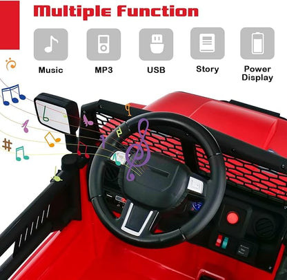 OLAKIDS Kids Ride On Truck, 12V Electric Vehicle Jeep Car - Image 4