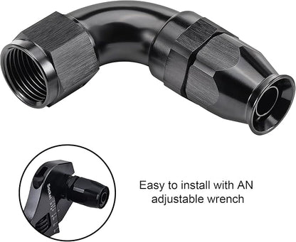 EVIL ENERGY 8AN 90 Degree PTFE One Piece Full Flow End Hose Fitting Aluminum - Image 6