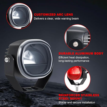 Forklift Arc Safety Light, LED Warning Lamp Red Line Projection, Aluminum - Image 3