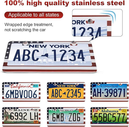 2 Pack License Plate Frames, Stainless Steel Car License Plate Cover Car - Image 4