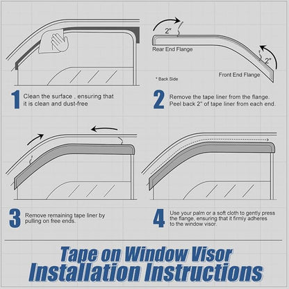Auto Dynasty Set of 4 Carbon Fiber Pattern Window Visors Compatible - Image 5