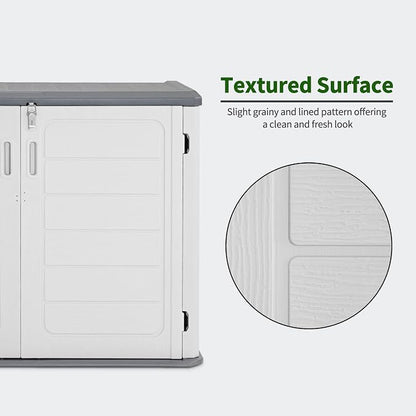 Macrout 25 Cu.Ft Small Plastic Outdoor Storage Cabinet - Image 9