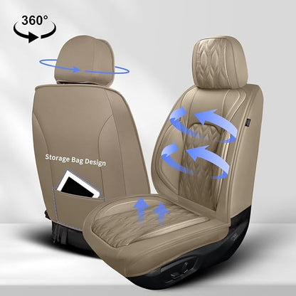 Car Seat Covers Fit for Toyota Camry 2012-2025: Full Set 5 Seats Faux Leather - Image 3