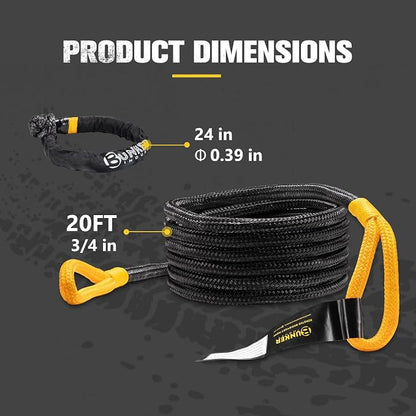BUNKER INDUST 3/4in×20ft Kinetic Recovery Rope - Image 6