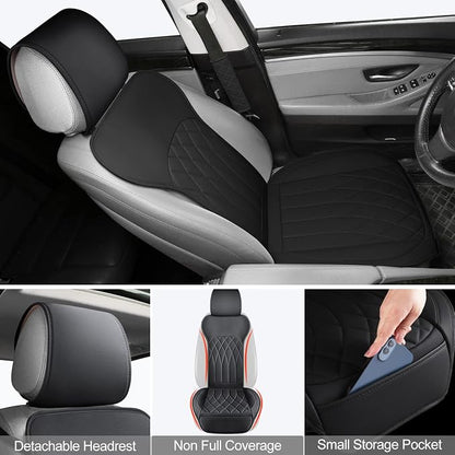 2 Pack Leather Front Car Seat Covers, Universal Sideless Car Seat Protectors - Image 4