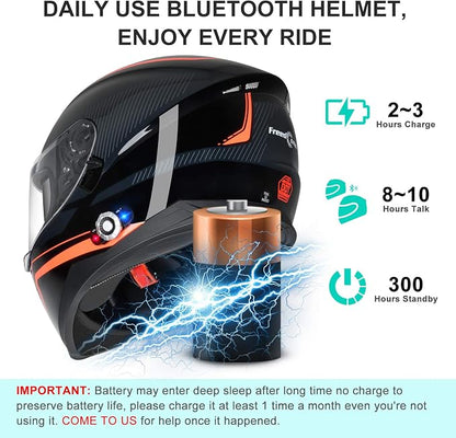 Bluetooth Motorcycle Helmet FreedConn BM12 DOT Full Face Bluetooth Helmets - Image 7