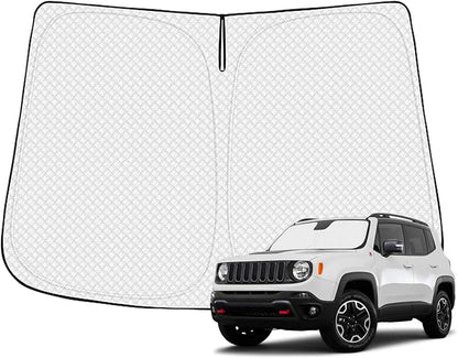 Windshield Sun Shade for 2015-2025 Jeep Renegade Accessories Thicken 6-Layer by Canvcle
