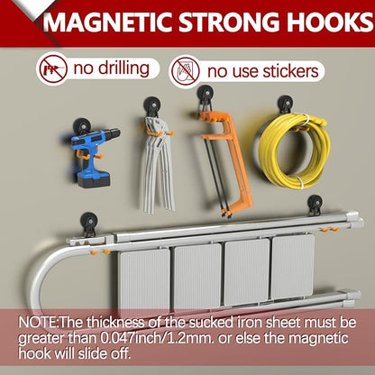 3-H Heavy Duty Magnet Garage Hooks 2 Pack, Extra Large Strong Magnetic Hooks - Image 6