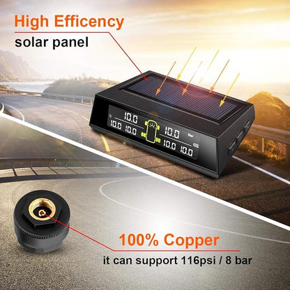 RV TPMS Tire Pressure Monitoring System, TS200 Solar Wireless TPMS - Image 4