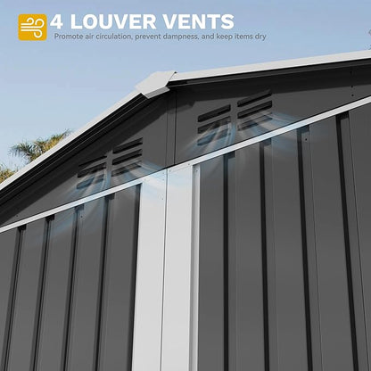 DWVO 6x4ft Metal Outdoor Storage Shed - Image 5