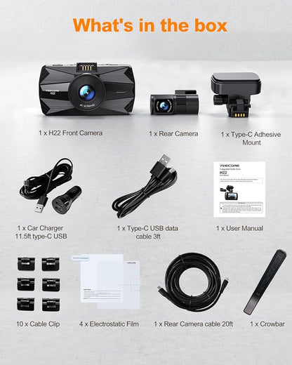 4K Dash Cam Front and Rear, Built-in WiFi GPS, 3.3"IPS Screen, HDR Night Vision - Image 8