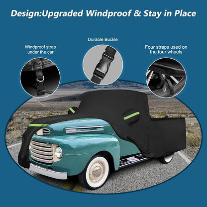 Car Cover for Ford F100 Truck Cover, 420D Oxford Waterproof All Weather Heavy - Image 3