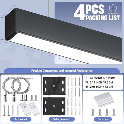 4FT LED Linear Lights 50/45/40/35/30W Up and Down Light, 3000/4000/5000K 4 Feet - Image 5
