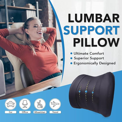 Lumbar Support Pillow for Car, Memory Foam Lumbar Pillow for Lower Back Pain - Image 2