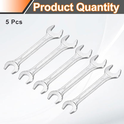 HARFINGTON 5pcs Double Open End Wrench 14mm x 17mm Metric 15 Degree Offset - Image 3