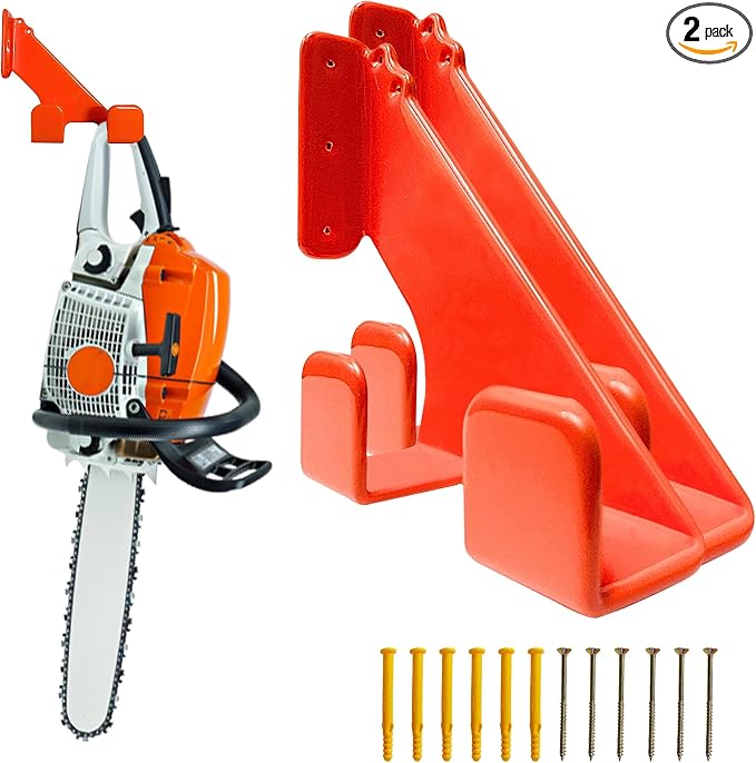 2 Pack Heavy Duty Chainsaw Wall Mount Holder – Chainsaw Hanger Rack by Unknown