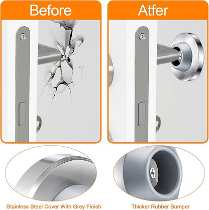 Blulu Concave Wall Door Stopper Door Bumper Stainless Steel Wall Protector - Image 3