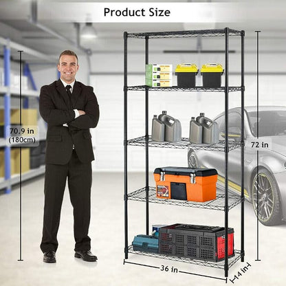 Wire Shelving Unit Commercial Metal Shelf Adjustable Layer Rack Strong Steel - Image 3