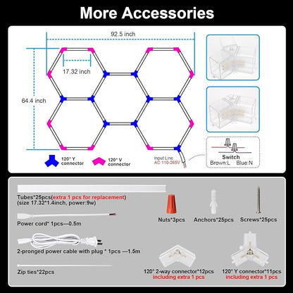 MODERN Hexagon Garage Lights，25 Pack 216W 25920LM High Brightness Hexagon - Image 6