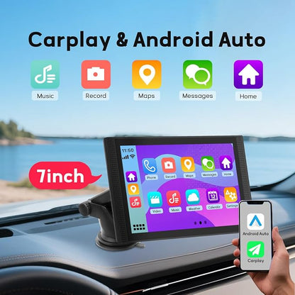 Wireless Apple Carplay Screen for Car Android Auto, Backup Camera, FM - Image 2