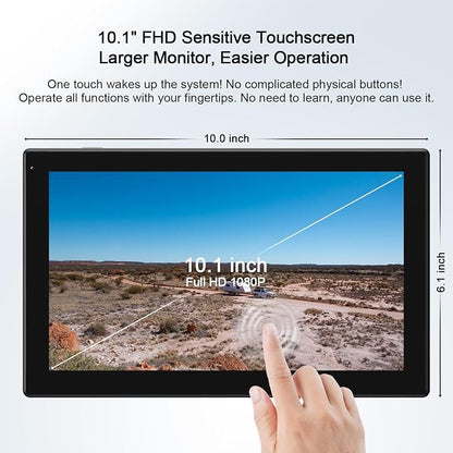 Fookoo 2 Magnetic Solar Wireless Backup Camera 10.1" IPS Touchscreen Monitor 1 - Image 3