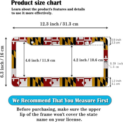Front License Plate Bracket Multicolor License Plate Frames Flag of Maryland - Image 2