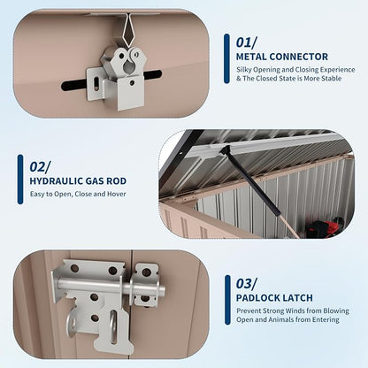 Outdoor Trash Can Storage 2 Binsgarbage Bin Storage Shed, 3x6 FT Garbage Bin - Image 5