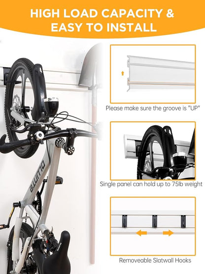 Slatwall Panels Garage Tool Organizer Wall Mount Garage Slat Wall Storage - Image 4
