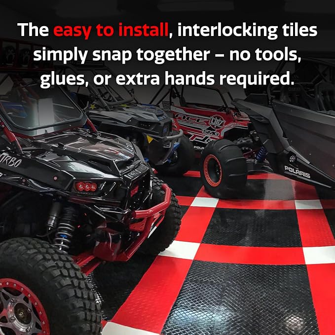 Big Floors RaceDeck CircleTrac, Interlocking Non-Slip Garage Flooring Tile - Image 4