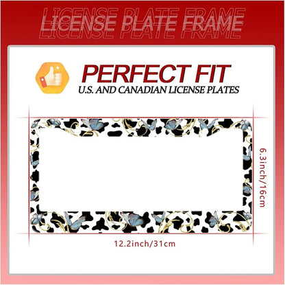 Personalise Cows and Butterfly License Plate Frames Cute Leopard License Plate - Image 6