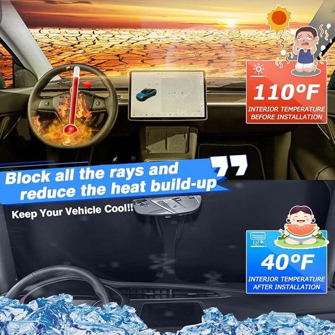 Windshield Sun Shade for 2024-2025 2026 Toyota Land Cruiser Prado 250 - Image 2